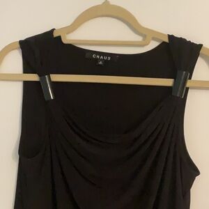 Chaus Sleeveless Scoop Neck Tank Top, Size S, Black